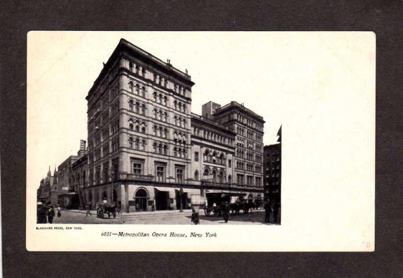 NY Metropolitan Opera Music House New York City Postcard UDB PC NYC