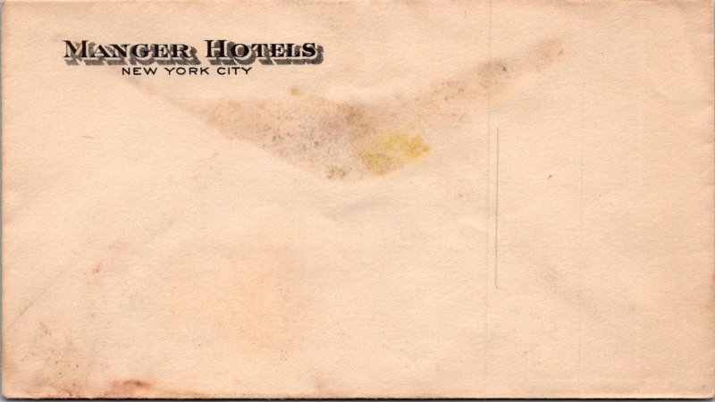 Hotel Cumberland Manger Hotels NYC vintage stationery envelope cachet