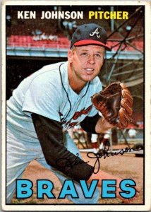 1967 Topps Baseball Card Ken Johnson Atlanta Braves sk2114