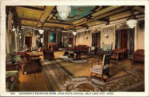 Governors Reception Room Utah State Capitol Salt Lake City Vtg Postcard PM WOB  