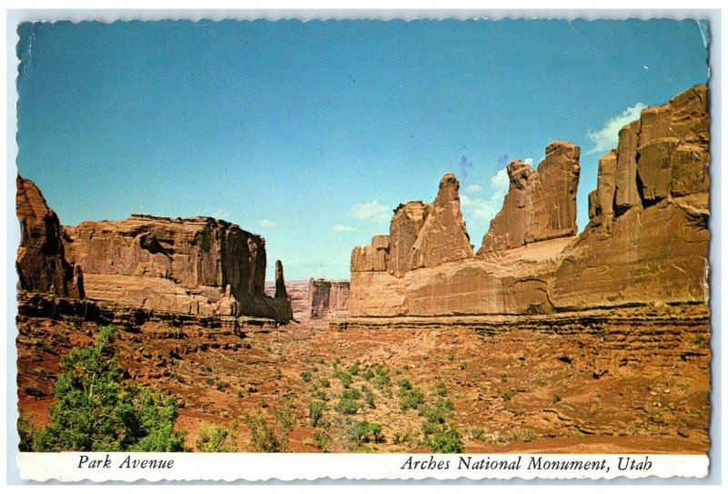 1972 Panoramic View Park Avenue Arches National Monument Utah Vintage Postcard