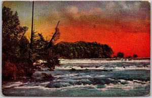 1921 American Rapids Sunset Niagara New York NY Lake Erie Posted Postcard