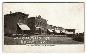 DYSART, Iowa IA ~ West Side MAIN STREET Scene 1907 UDB Tama County Postcard 