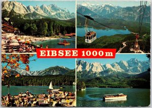 Eibsee Hotel Und Pavillon Gegen Zugspitzgruppe Grainau Germany Postcard