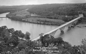 Branson-Lake Taneycomo MO~Street-RR Bridges~from Baptist Hollister Hill~50s RPPC