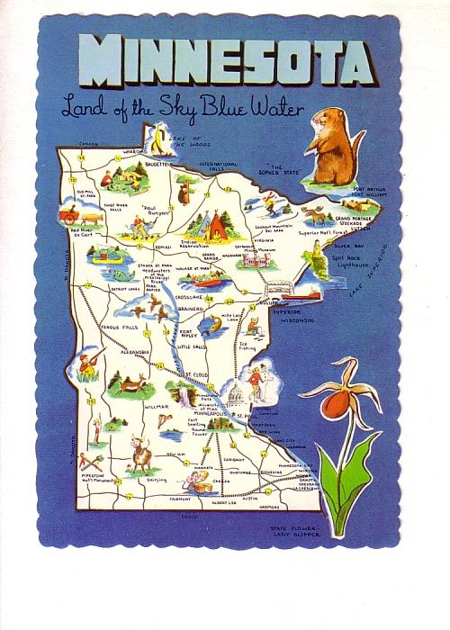 Minnesota, Pictorial State Map, 