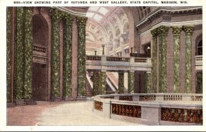 Wisconsin Madison State Capitol Building View Showing Part Of Rotunda and Wes...