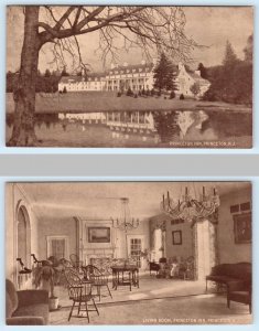 2 Postcards PRINCETON, New Jersey NJ ~ Living Room at PRINCETON INN Exterior