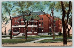 Topeka Kansas~Stormont Hospital~Lawn Shaded by Trees~House Behind~c1910