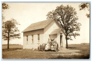 c1910's District 13 Country School Children's RPPC Photo Posted Antique Postcard