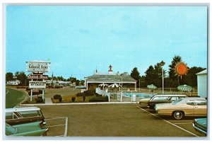 c1960 Colonial Arms Motel Parking Exterior View Penna Grove New Jersey Postcard