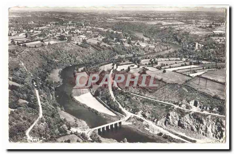 Hollow panoramic view of the valley of the hollow bridge stacks of Chateaubrun