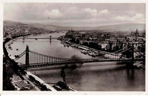 Hungary Postcard Posted Photo Budapest Danube View B&W