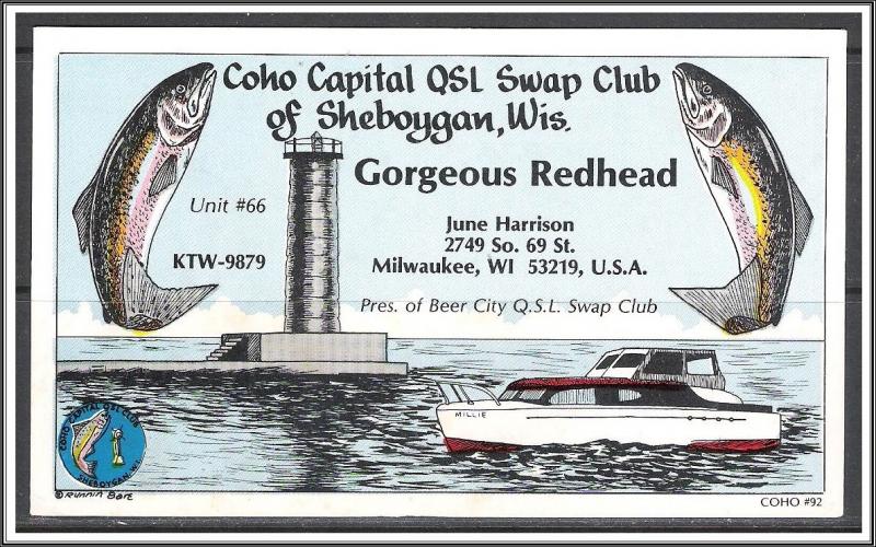 Wisconsin, QSL Ham Radio Coho Capital Swap Club - (MX-003)