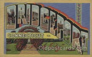 Bridgeport Conn, USA Large Letter Towns 1948 crease right edge hard to see fr...