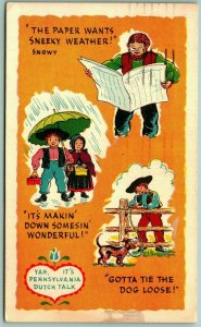 Its Pennsylvania Dutch Talk Comic PA 1951 Yorkcraft Postcard C14