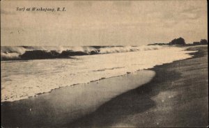 Weekapaug Rhode Island RI Surf Beach Waves Vintage Postcard