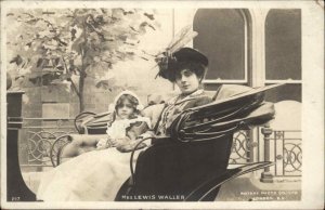 Actress Florence West and Daughter Coach Rotary c1900 Real Photo Postcard