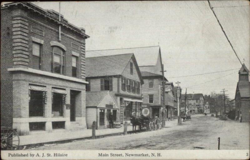 Newmarket NH Main St. #2 c1910 Postcard