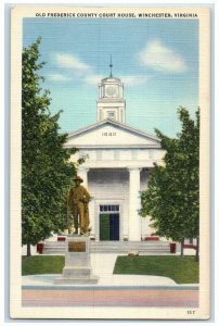 c1940 Old Frederick Monument County Court House Winchester Virginia VA Postcard