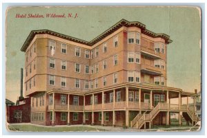 1916 Hotel Sheldon Building Wildwood New Jersey NJ Antique Posted Postcard 