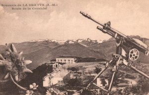 Vintage Postcard Souvenir De La Drette Route De La Corniche Military Structure