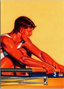 VINTAGE CONTINENTAL SIZE POSTCARD MEN'S ROWING 1996 OLYMPIC GAMES