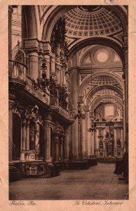 Vintage Postcard 1929 Puebla Pue La Cathedral Interior Religious Church Mexico