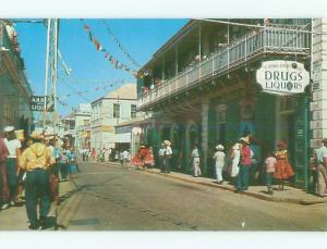 Unused Pre-1980 OLD CARS & SHOPS ON STREET St. Thomas VI n0582