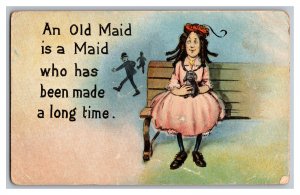 Postcard An Old Maid Is A Maid Who Has Been Made A Long Time Standard View Card 