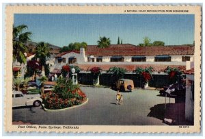 c1940's Post Office Building Cars Palm Springs California CA Vintage Postcard