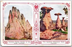 Gateway Rocks Garden Of The Gods Colorado The Quakers Monument Park Postcard