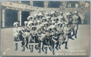 MONTREAL ICE BALLET PHOTOMONTAGE ANTIQUE REAL PHOTO POSTCARD RPPC 