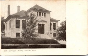 Postcard Carnegie Library in Atlantic, Iowa