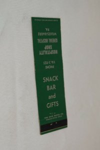 Hospitality Shop General Hospital Wilkes-Barre PA 20 Strike Matchbook Cover