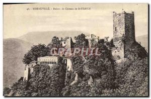 Old Postcard Ribeauville Ruins Du Chateau De St Ulrich