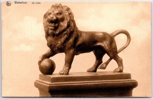 VINTAGE POSTCARD THE LION ATOP THE MOUND AT WATERLOO BELGIUM c. 1910s