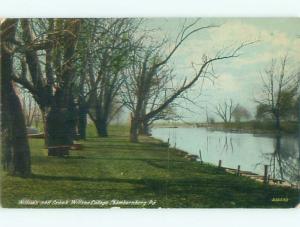 Divided-Back WILLOW TREES AND CREEK AT WILLSON COLLEGE Chambersburg PA Q3406