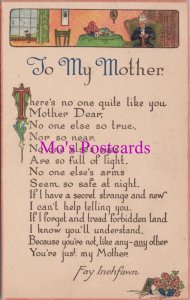 Literature Postcard - Poetry, Poet Fay Inchfawn, To My Mother   RS37807