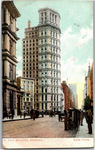 St. Paul Building, Broadway, NY Undivided Back Vintage Postcard V24