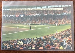 US Unused Linen Postcard Crosley Field, Cincinnati OH LB