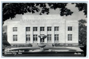 c1940's Statue Supreme Court Carson City Nevada NV RPPC Photo Vintage Postcard