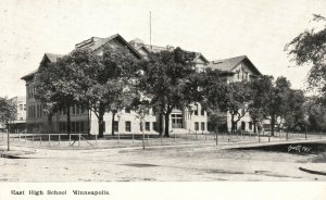 View of East High School Building Minneapolis Minnesota MN Vintage Postcard 1909