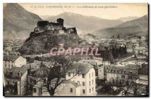 Old Postcard Lourdes Chateau and view Generale