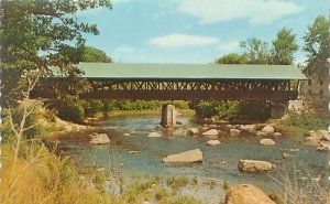 Hopkinton New Hampshire Rowell's Covered Bridge #9 Chrome Postcard Unused