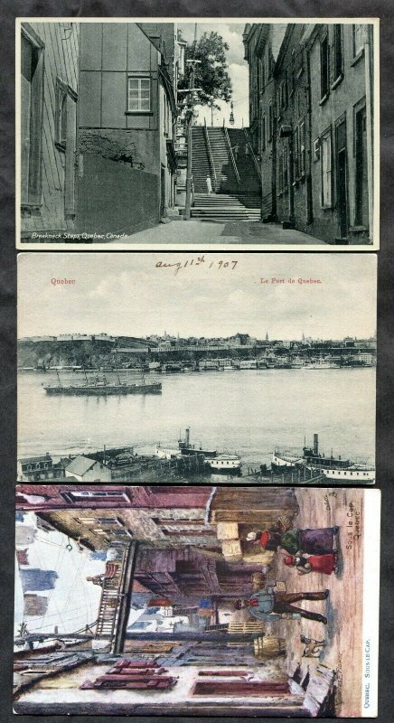 h3945 - QUEBEC CITY Lot of (3) Postcards