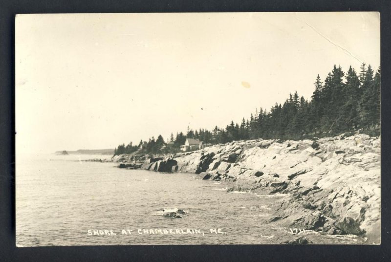 Chamberlain, Maine/ME Postcard, Rocky Shoreline, 1954!