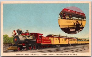 Narrow-Gauge Deadwood Central Train at Chicago Railroad Fair Train Postcard