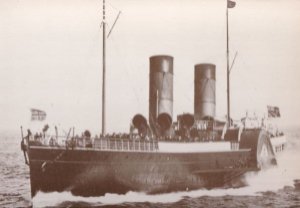 SS Prince Of Wales Ship At Full Speed Isle Of Man Real Photo Postcard