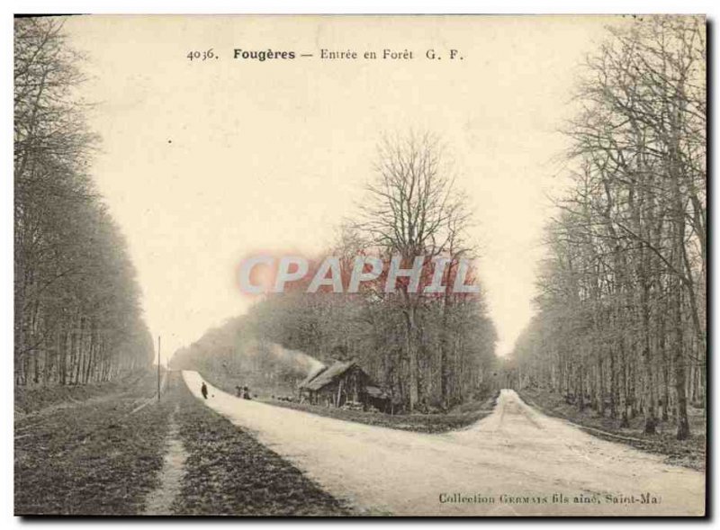 Old Postcard Fougeres Entry into drill shack